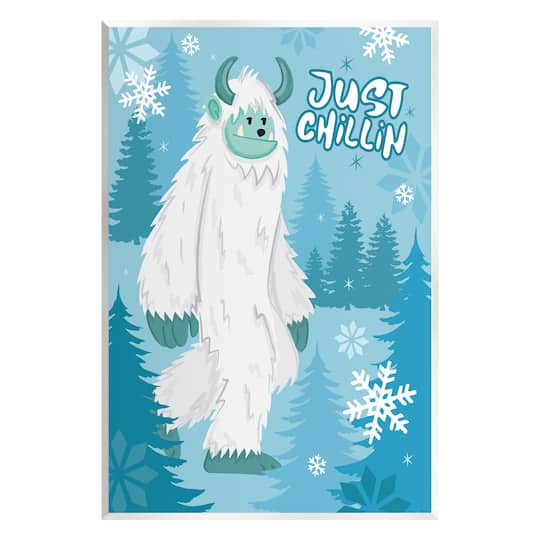 Stupell Industries Just Chillin Funny Winter Yeti Wall Plaque Art